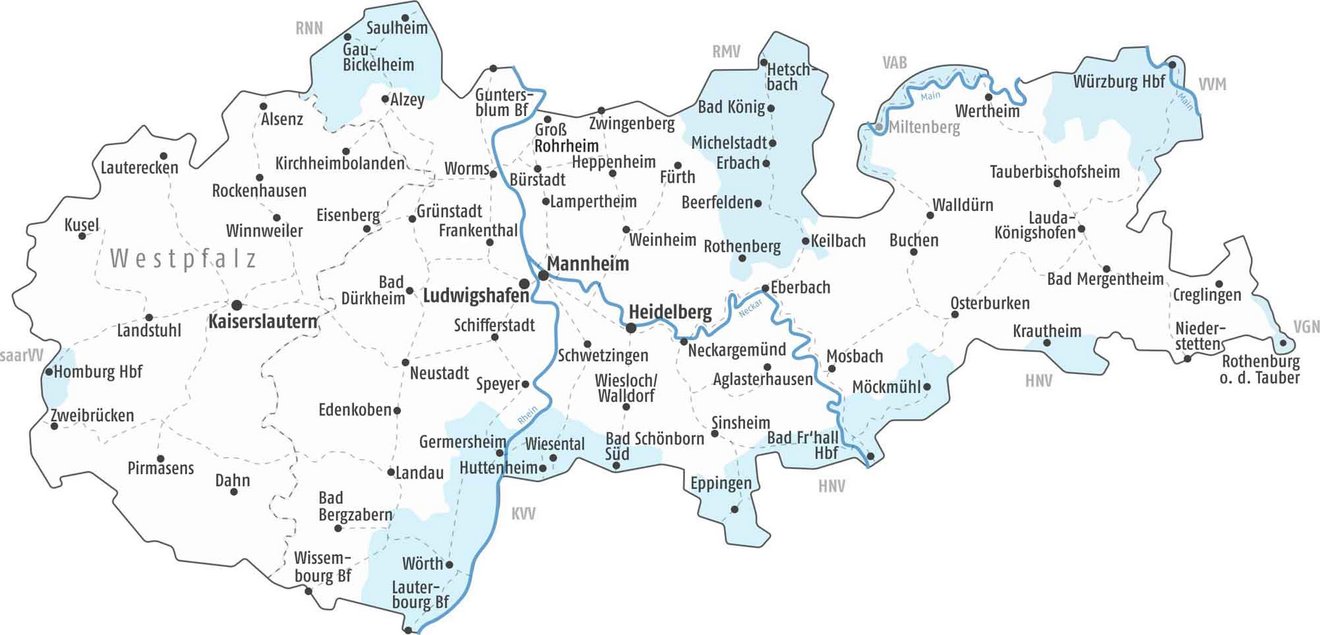 VRN-Gebiet mit Übergangsgebieten